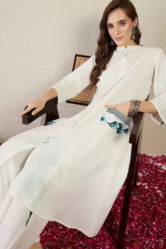 Women Floral Printed Regular Pure Cotton Kurta with Palazzos