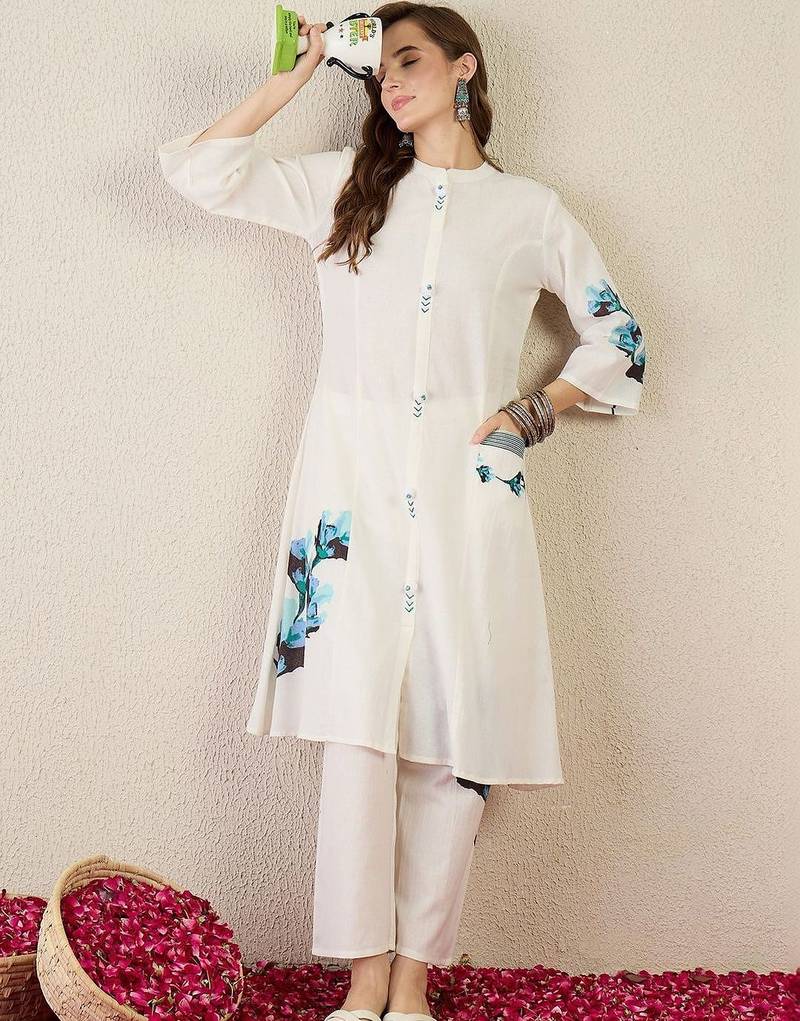 Women Floral Printed Regular Pure Cotton Kurta with Palazzos