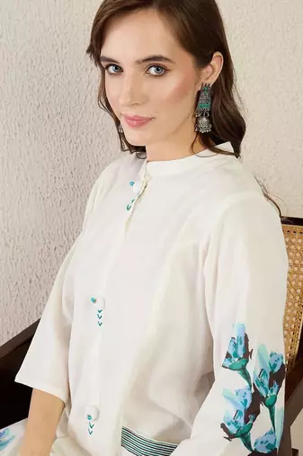 Women Floral Printed Regular Pure Cotton Kurta with Palazzos