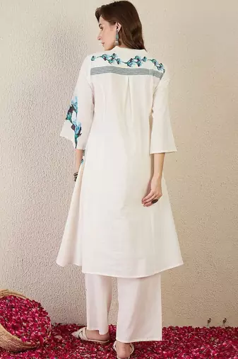 Women Floral Printed Regular Pure Cotton Kurta with Palazzos