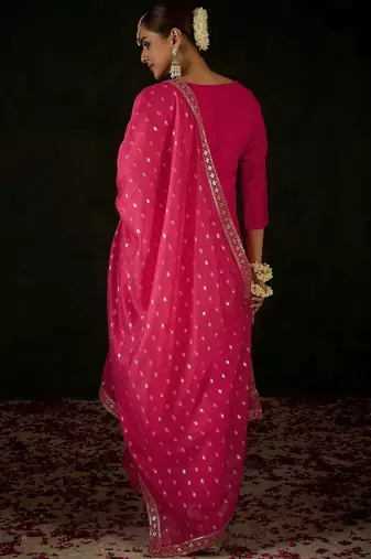 Women Ethnic Motifs Embroidered Regular Kurta with Trousers & With Dupatta