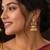  gold plated kemp stone jhumka earrings for women   traditional south indian pearl drop jhumki