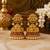  gold plated lakshmi temple jhumka earrings with pearl drops for women