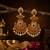  gold temple chandbali earrings for women   south indian kempu ruby green pearl drop bridal wedding jewelry