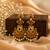  gold temple chandbali earrings for women   south indian kempu ruby green pearl drop bridal wedding jewelry