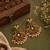  gold plated peacock chandbali earrings for women   kempu pearl drop temple jewelry