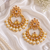 Floral Polki Stone Pearl Chandbali