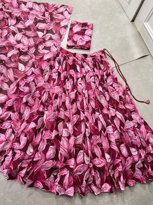 maroon Tabby Silk Printed Lehenga Choli  6
