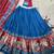 teal tussar Silk Lehenga Choli with Patola Print & Foil Shine