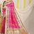 Rani pink patola silk blend saree with blouse piece