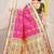 Rani pink patola silk blend saree with blouse piece