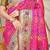 Rani pink patola silk blend saree with blouse piece