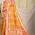 Mustard yellow patola silk blend saree with blouse piece