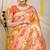 Mustard yellow patola silk blend saree with blouse piece