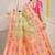 Mint green patola silk blend saree with blouse piece