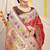 Red patola silk blend saree with blouse piece