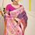 Royal blue patola silk blend saree with blouse piece