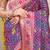 Royal blue patola silk blend saree with blouse piece