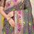 Dark green patola silk blend saree with blouse piece