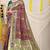 Wine patola silk blend saree with blouse piece