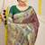 Wine patola silk blend saree with blouse piece