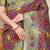 Wine patola silk blend saree with blouse piece