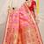 Light pink patola silk blend saree with blouse piece