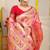 Light pink patola silk blend saree with blouse piece