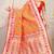 Orange patola silk blend saree with blouse piece