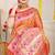 Orange patola silk blend saree with blouse piece