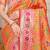 Orange patola silk blend saree with blouse piece