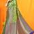 Light green banarasi silk blend saree with zari woven border