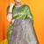 Light green banarasi silk blend saree with zari woven border