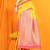 Yellow banarasi silk blend saree with zari woven border