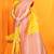 Yellow banarasi silk blend saree with zari woven border
