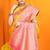 Yellow banarasi silk blend saree with zari woven border
