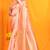 Peach banarasi silk blend saree with zari woven border