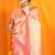 Peach banarasi silk blend saree with zari woven border