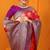 Red banarasi silk blend saree with pink zari woven border