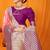 Light pink banarasi silk blend saree with pink zari woven border