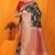 Black banarasi silk blend saree with pink zari woven border