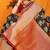 Black banarasi silk blend saree with pink zari woven border