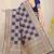 Navy blue banarasi silk blend saree with zari checkered weave