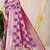 Purple banarasi silk blend saree with zari checkered weave