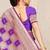 Purple banarasi silk blend saree with zari checkered weave