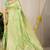 Light lime green banarasi silk blend saree with zari checkered weave