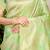 Light lime green banarasi silk blend saree with zari checkered weave