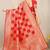 Red banarasi silk blend saree with zari checkered weave