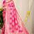 Rani pink banarasi silk blend saree with zari checkered weave