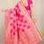 Rani pink banarasi silk blend saree with zari checkered weave